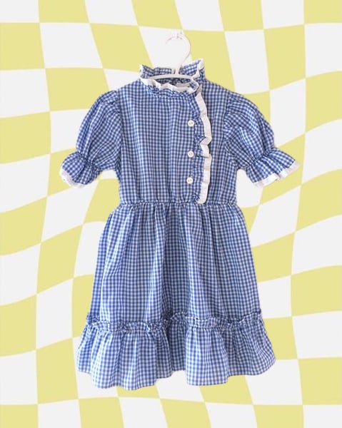 Image of VINTAGE Puff Sleeve Gingham Dress 2/3T