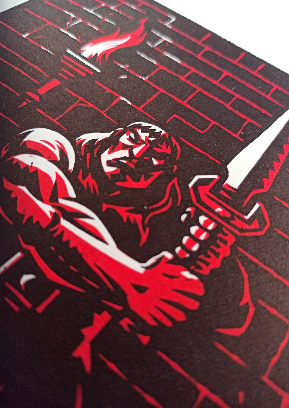 Barbarian Linocut Print