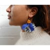 Fabric Remnant Earrings- Cornflower