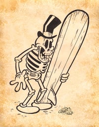 "Skelesurf" 8.5"X11" Signed Art Print 