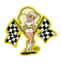 "Flag Girl" Vinyl Sticker 