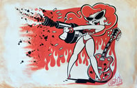 "Bikini Girls with Machine Guns" 11"X17" Signed Art Print 