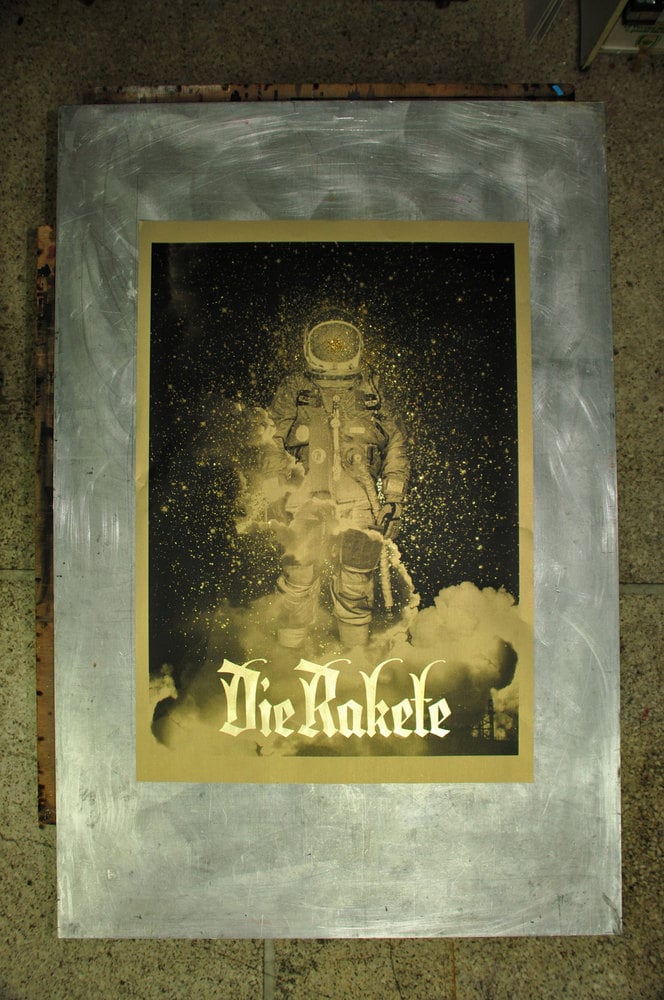 Die Rakete / Handprinted Silkscreen Poster