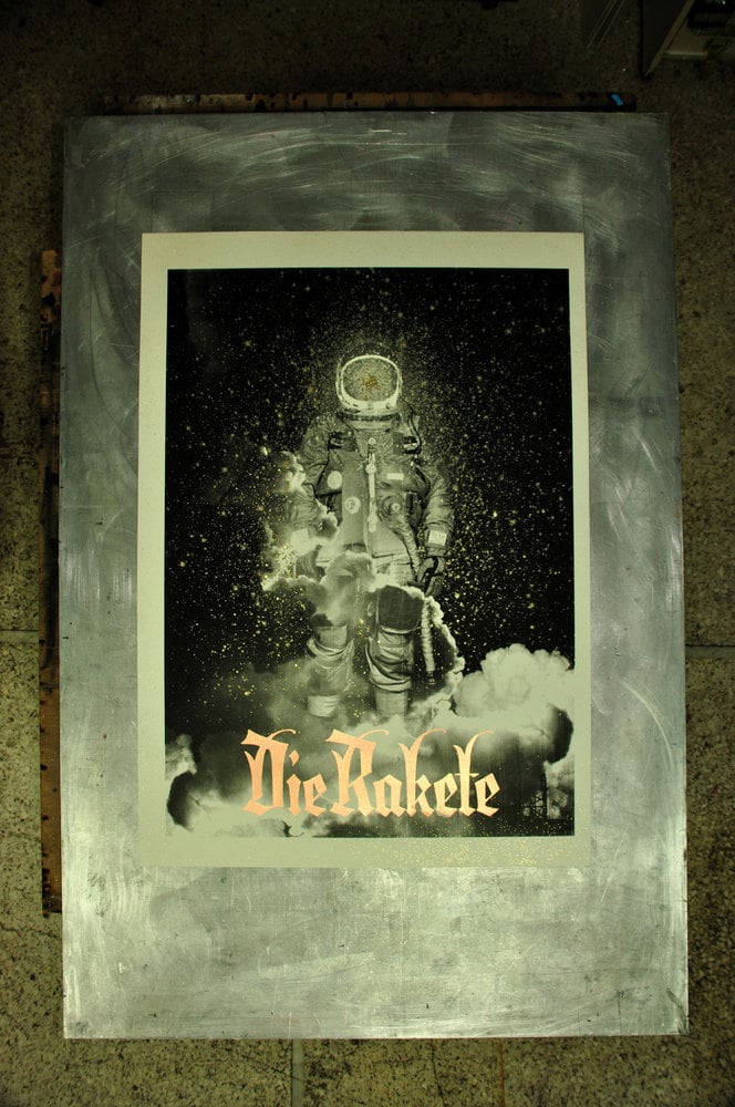 Die Rakete / Handprinted Silkscreen Poster