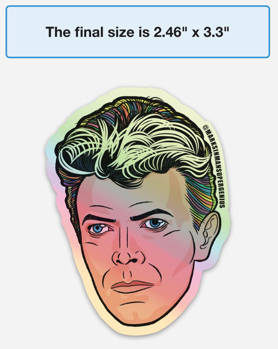 David Bowie Holographic Sticker - Stained Glass Design Stickers