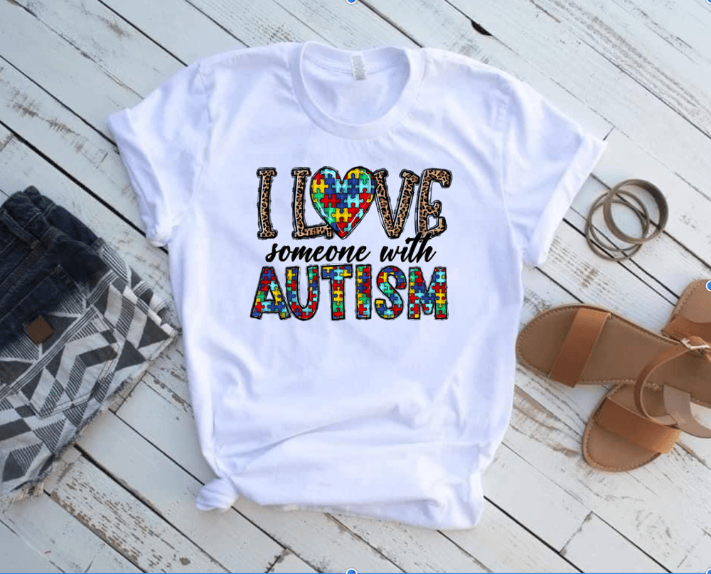 Image of "I Love Someone with Autism " Awareness Shirt