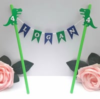 Image 1 of Personalised Dino Bunting Cake Topper