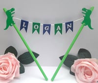 Image 2 of Personalised Dino Bunting Cake Topper