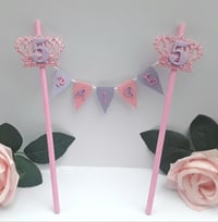 Image 1 of Personalised Princess Bunting Cake Topper, Crown bunting cake topper, Tiara bunting cake topper
