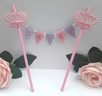 Image 2 of Personalised Princess Bunting Cake Topper, Crown bunting cake topper, Tiara bunting cake topper