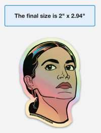 Image 4 of Rep. Alexandria Ocasio-Cortez Face Sticker