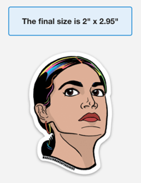 Image 3 of Rep. Alexandria Ocasio-Cortez Face Sticker