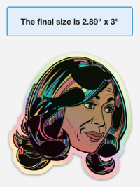 Image 4 of Vice-President Elect Kamala Harris Face Sticker