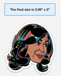 Image 3 of Vice-President Elect Kamala Harris Face Sticker