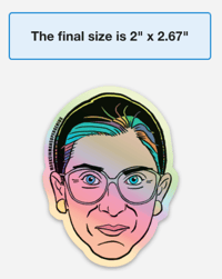 Image 4 of Justice Ruth Bader Ginsburg Face Sticker
