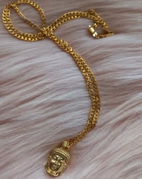 24K Gold Buddha Head Necklace 