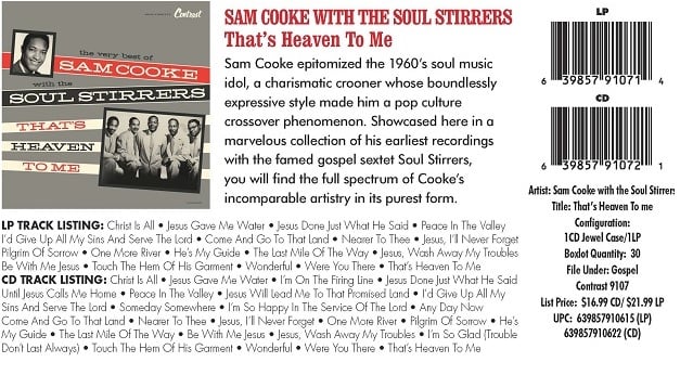 Image of FREE US SHIPPING! Sam Cooke The Very Best w/The Soul Stirrers-That's Heaven To Me CD 21 TRACKS 2022 