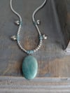 Lucky, Amazing Amazonite + Silver Hematite Necklace