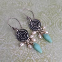 Image 1 of Labyrinth Symbol Earrings (One-of-a-Kind)