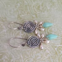 Image 2 of Labyrinth Symbol Earrings (One-of-a-Kind)
