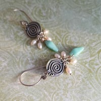 Image 3 of Labyrinth Symbol Earrings (One-of-a-Kind)
