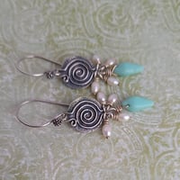Image 4 of Labyrinth Symbol Earrings (One-of-a-Kind)