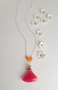 Image 5 of Brightly Colored Cherry Jade + Orange Carnelian Necklace