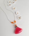 Brightly Colored Cherry Jade + Orange Carnelian Necklace