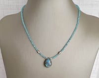 Image 2 of Calming and Confidence Boosting - Blue Flash Labradorite + Blue Apatite Layering Necklace