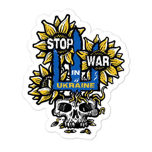 Image of Stop war in Ukraine Sunflowers stickers