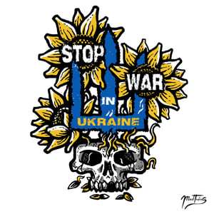Image of Stop war in Ukraine Sunflowers stickers