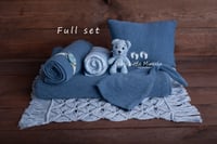 Newborn photo set macrame blue