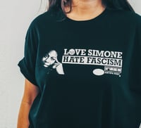 Image 1 of SAMARRETA // CAMISETA // T-SHIRT - LOVE NINA SIMONE / JOHN COLTRANE HATE FASCISM  NEGRA