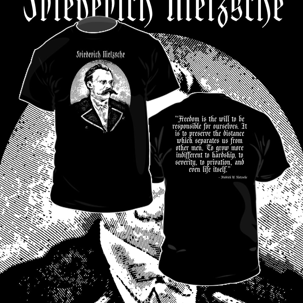 Maglietta Donna Con Stampa J215 Friedrich Nietzsche, Girocollo In Cotone 100% - 4