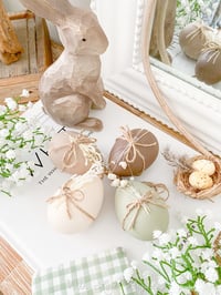 Image 1 of SALE! Set of 4 Neutral Hanging Eggs