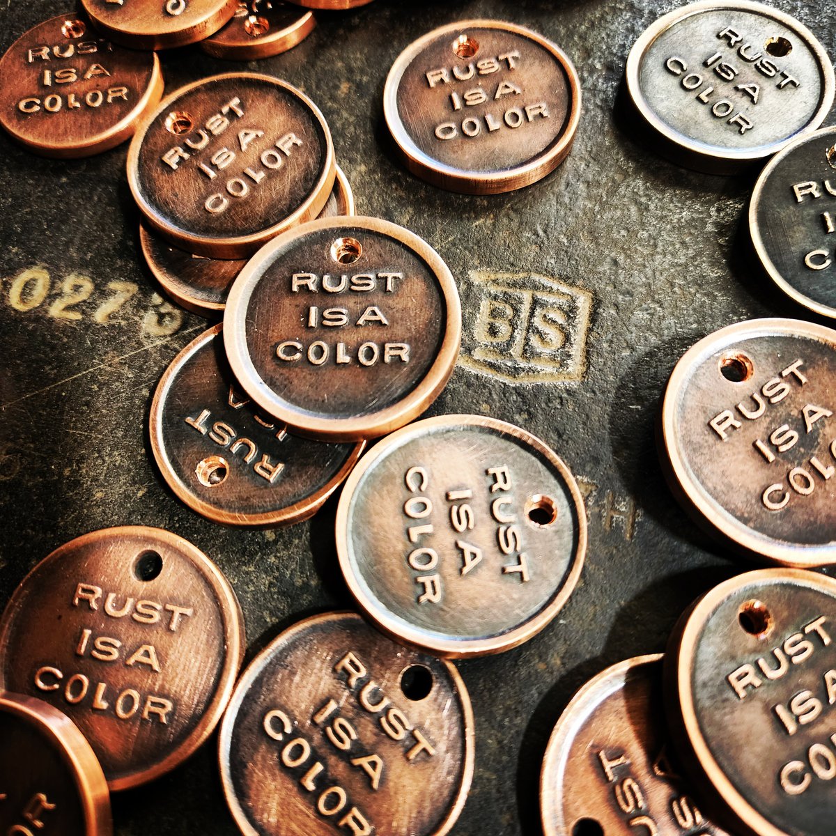 Image of KEYCHAINS-RUST IS A COLOR