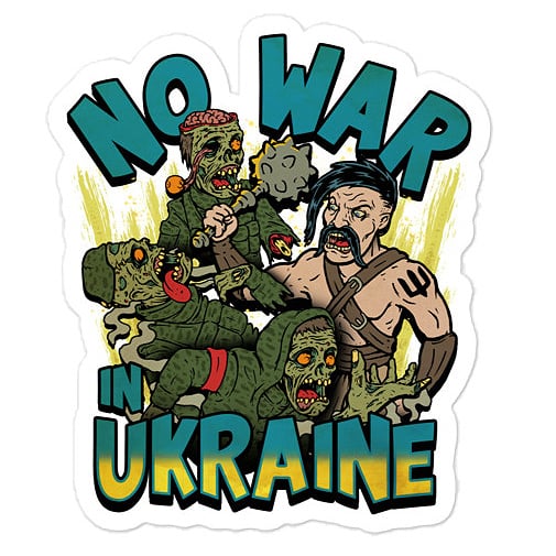 Image of Zombies No war in Ukraine stickers