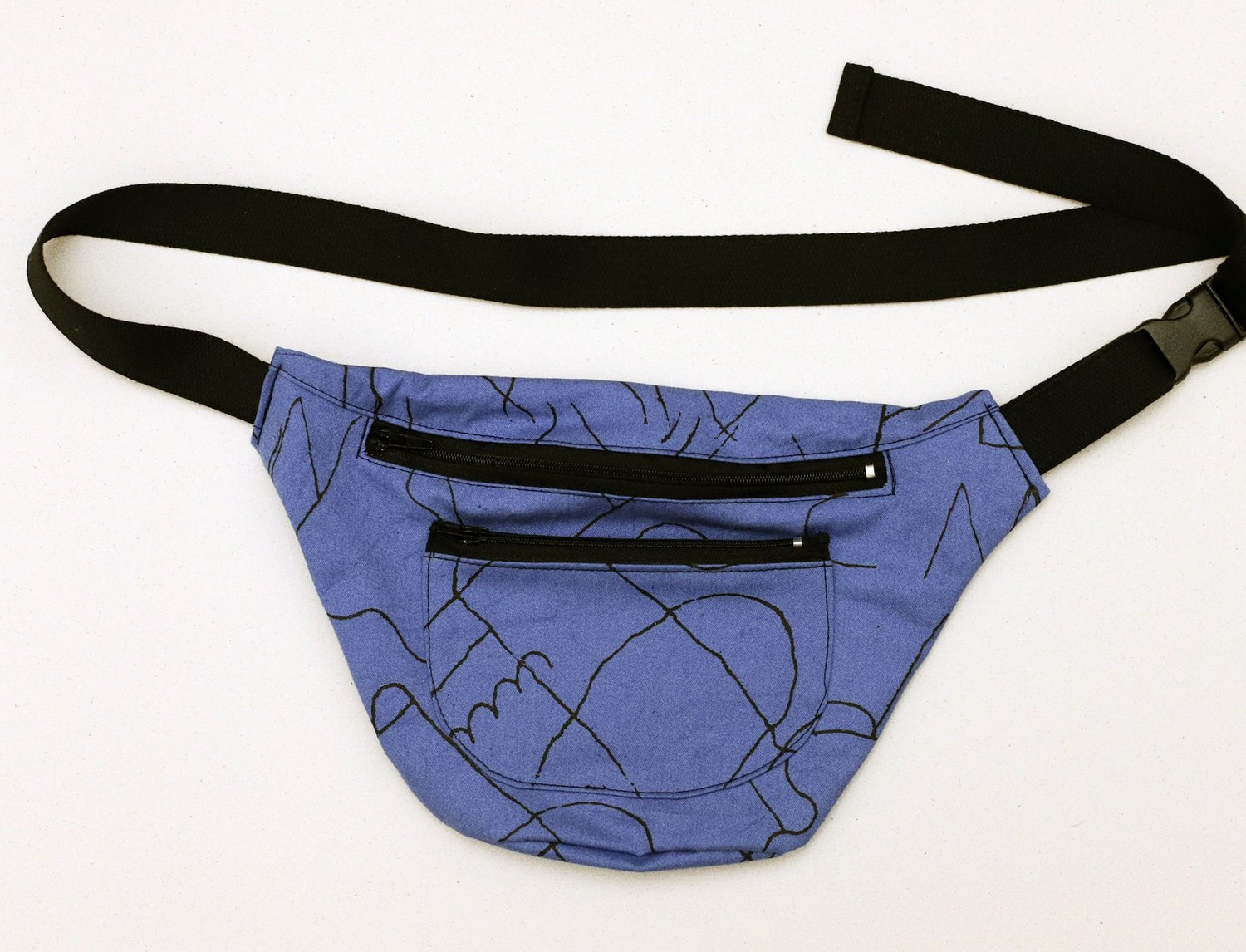 Image of BLUE DRAWING WAIST BAG