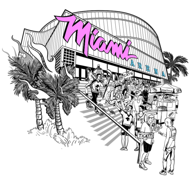 Miami Marine Stadium with City- Fine Art Print – Warwar Studios