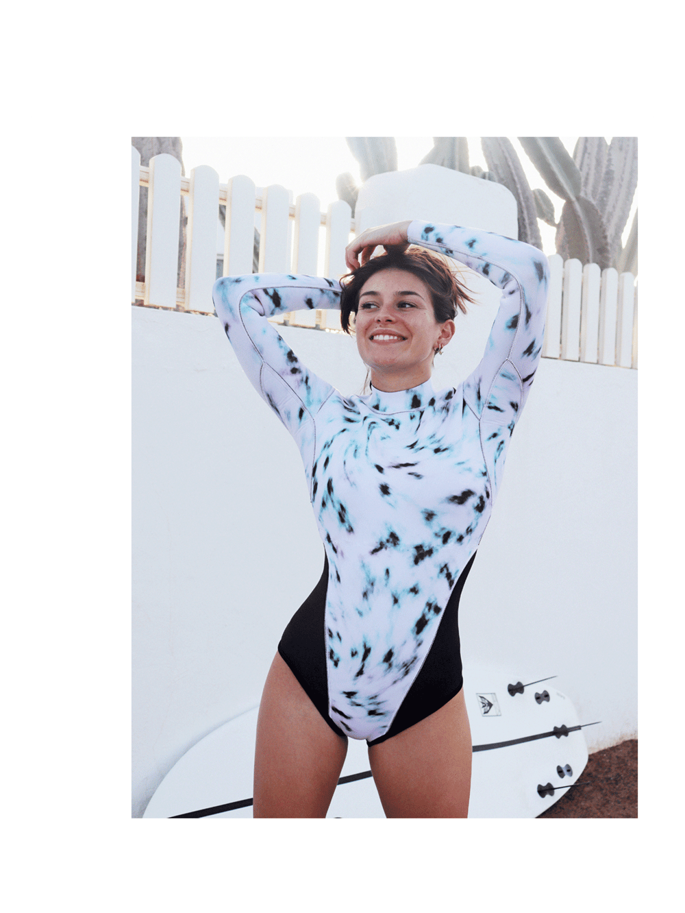 Animal tie dye short wetsuit