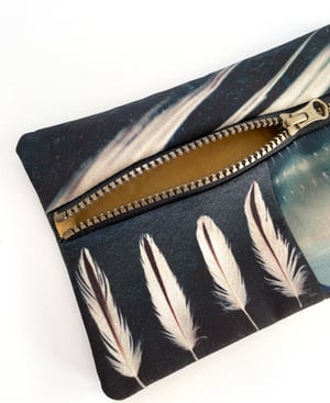 Image of Featherstorm, large rectangular zipper purse