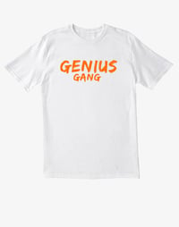 White Genius Gang Tee (Orange print)