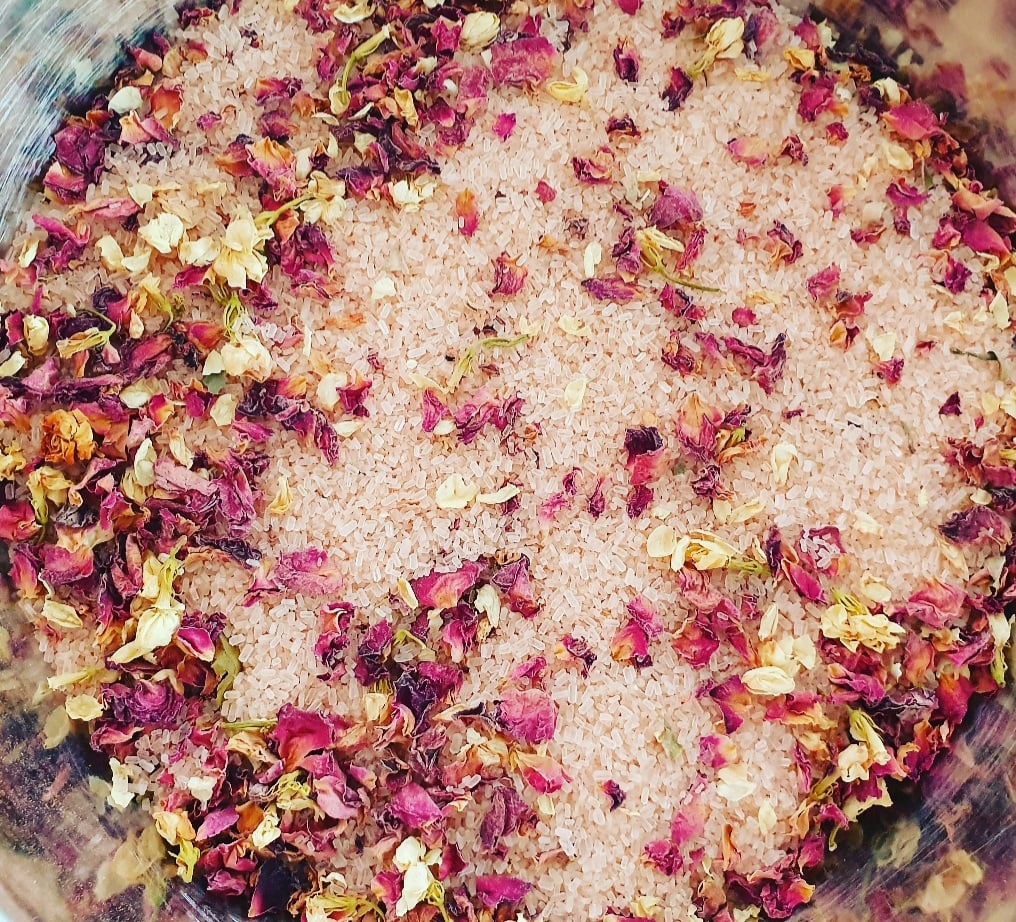 Image of Botanical Bath & Foot Salt Soaks | Jasmine & Rose Petals | Magnesium Bath Soaks 