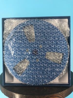 Image of Burlington Recording 1/4" x 7" Heavy Duty BLUE Trident Metal Reel in Blue Box - 3 Windage Holes