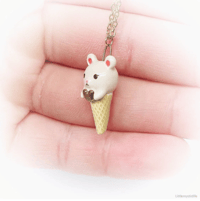 Image 4 of bear ice cream ceramic necklace