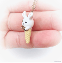 Image 3 of bunny ice cream ceramic necklace