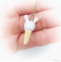 Image 4 of bunny ice cream ceramic necklace