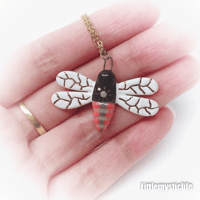 Image 1 of firefly ceramic necklace glow in the dark