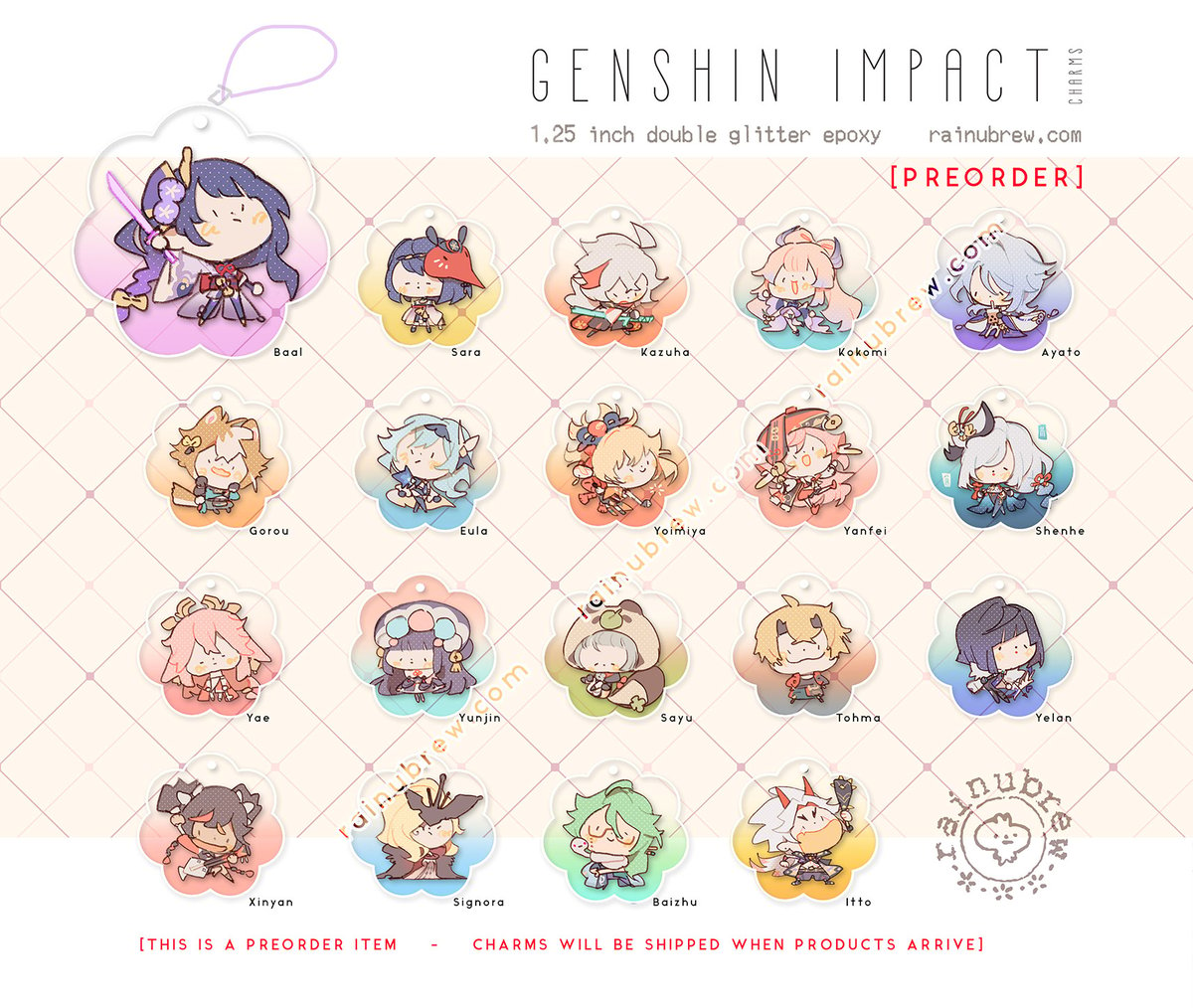Image of Genshin Impact - Set 3 | 1.25" Gacha Charms