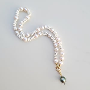Shell & Pearl Helix Necklace with Clasp